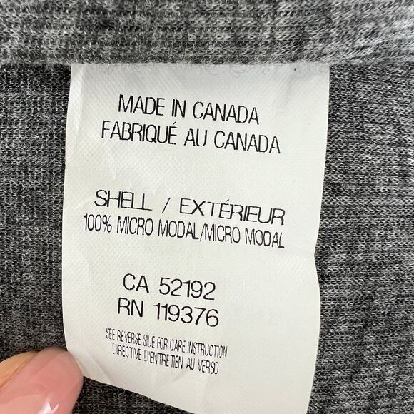 Helmut Lang Gray Cardigan Sweater Micro Modal Open Front Long Sleeve FLAW - Picture 11 of 11